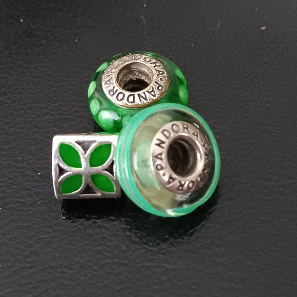 Green Trio of retired PANDORA beads - Picture 5 of 5